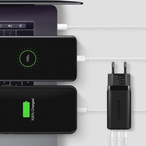ACU-DPQ65 Ładowarka sieciowa, GaN 65W, 3x port (USB-A + dual USB-C), PD3.0/QC4+/PPS/Apple, czarna ACU-DPQ65 Ładowarka sieciowa, GaN 65W, 3x port (USB-A + dual USB-C), PD3.0/QC4+/PPS/Apple, czarna
