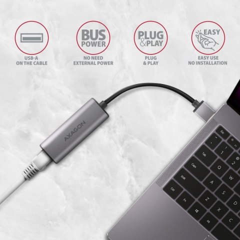 ADE-25R Karta sieciowa 2.5 Gigabit Ethernet, Realtek 8156, USB-A 3.2 Gen 1, automatyczna instalacja, szara ADE-25R Karta sieciowa 2.5 Gigabit Ethernet, Realtek 8156, USB-A 3.2 Gen 1, automatyczna instalacja, szara