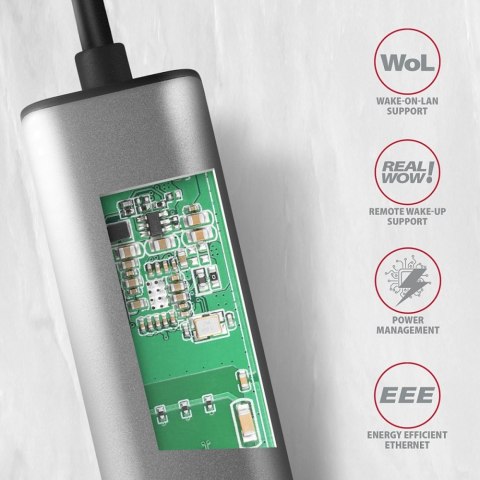 ADE-25R Karta sieciowa 2.5 Gigabit Ethernet, Realtek 8156, USB-A 3.2 Gen 1, automatyczna instalacja, szara ADE-25R Karta sieciowa 2.5 Gigabit Ethernet, Realtek 8156, USB-A 3.2 Gen 1, automatyczna instalacja, szara