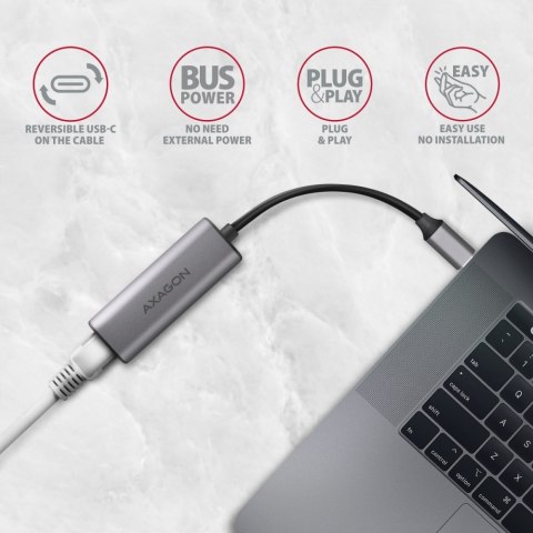 ADE-25RC Karta sieciowa 2.5 Gigabit Ethernet, Realtek 8156, USB-C 3.2 Gen 1, automatyczna instalacja, szara ADE-25RC Karta sieciowa 2.5 Gigabit Ethernet, Realtek 8156, USB-C 3.2 Gen 1, automatyczna instalacja, szara