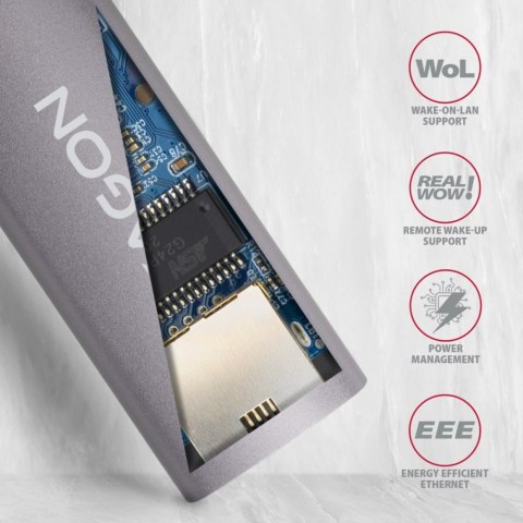 ADE-TRC Karta sieciowa Gigabit Ethernet adapter, USB-C 3.2 Gen 1, instalacja automatyczna, metalowy, tytanowa szarość ADE-TRC Karta sieciowa Gigabit Ethernet adapter, USB-C 3.2 Gen 1, instalacja automatyczna, metalowy, tytanowa szarość
