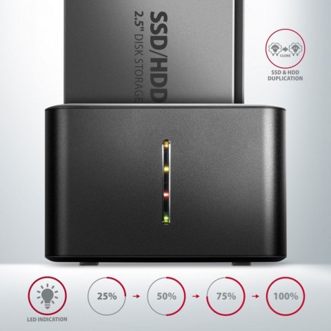 ADSA-D25 MINI stacja dokująca USB 3.2 Gen 1 - 2x SATA 6G 2.5" SSD/HDD CLONE ADSA-D25 MINI stacja dokująca USB 3.2 Gen 1 - 2x SATA 6G 2.5" SSD/HDD CLONE