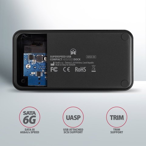ADSA-SN Stacja dokująca, USB 3.2 Gen 1 - 1x SATA 6G 2.5"/3.5" SSD/HDD ADSA-SN Stacja dokująca, USB 3.2 Gen 1 - 1x SATA 6G 2.5"/3.5" SSD/HDD