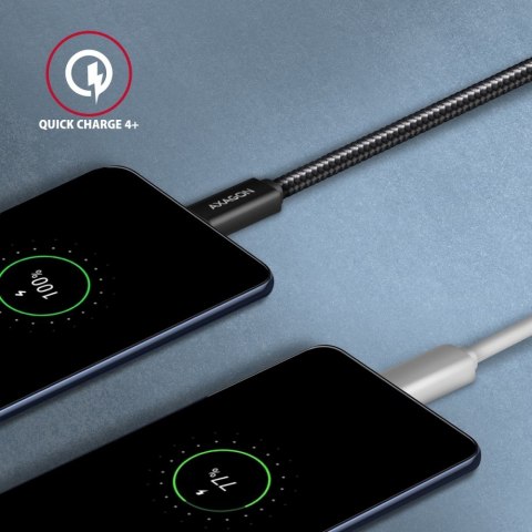 BUCM32-CM10AB Kabel USB-C - USB-C 3.2 Gen 2, 1m, PD 100W, 5A, 4K HD, ALU, oplot, czarny BUCM32-CM10AB Kabel USB-C - USB-C 3.2 Gen 2, 1m, PD 100W, 5A, 4K HD, ALU, oplot, czarny