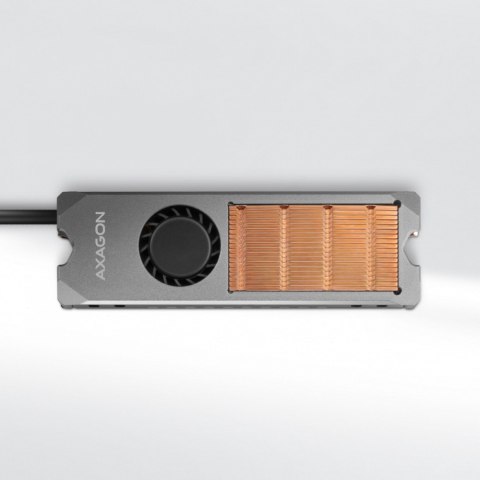 CLR-M2FAN Miedziany radiator z wentylatorem do dwustronnych dysków M.2 SSD, wysokość 13mm CLR-M2FAN Miedziany radiator z wentylatorem do dwustronnych dysków M.2 SSD, wysokość 13mm