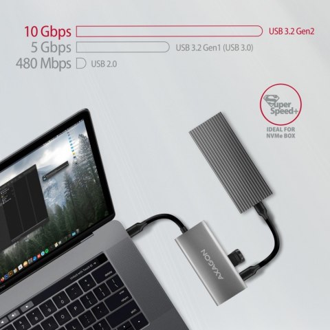 HMC-4G2 Hub USB Gen2 10Gbps, 2x USB-A + 2x USB-C, 13cm USB-C kabel HMC-4G2 Hub USB Gen2 10Gbps, 2x USB-A + 2x USB-C, 13cm USB-C kabel