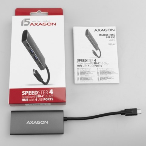 HMC-4G2 Hub USB Gen2 10Gbps, 2x USB-A + 2x USB-C, 13cm USB-C kabel HMC-4G2 Hub USB Gen2 10Gbps, 2x USB-A + 2x USB-C, 13cm USB-C kabel