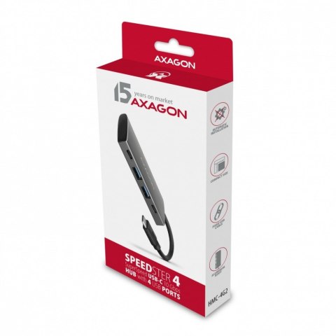 HMC-4G2 Hub USB Gen2 10Gbps, 2x USB-A + 2x USB-C, 13cm USB-C kabel HMC-4G2 Hub USB Gen2 10Gbps, 2x USB-A + 2x USB-C, 13cm USB-C kabel
