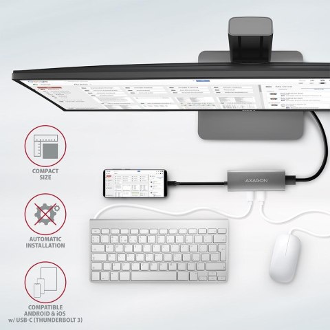 HMC-5G2 Wieloportowy hub USB 5in1, 10Gbps, 2x USB-A + 2x USB-C + HDMI 4K/60Hz, PD 100W, 13cm USB-C kabel HMC-5G2 Wieloportowy hub USB 5in1, 10Gbps, 2x USB-A + 2x USB-C + HDMI 4K/60Hz, PD 100W, 13cm USB-C kabel