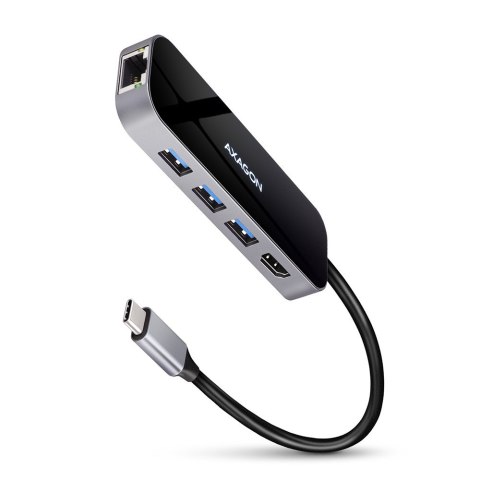 HMC-6GL Wieloportowy hub USB 6in1, 5Gbps, 3x USB-A, HDMI 4K/30Hz, GLAN, PD 100W, 20cm USB-C kabel HMC-6GL Wieloportowy hub USB 6in1, 5Gbps, 3x USB-A, HDMI 4K/30Hz, GLAN, PD 100W, 20cm USB-C kabel