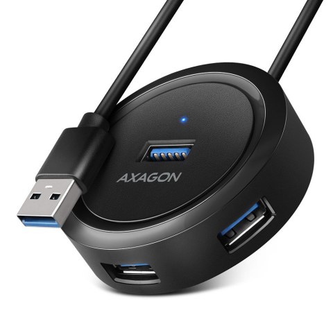 HUE-P1A Hub 4-portowy USB 3.2 Gen 1 round, 30cm USB-A kabel, microUSB dodatkowe zasilanie HUE-P1A Hub 4-portowy USB 3.2 Gen 1 round, 30cm USB-A kabel, microUSB dodatkowe zasilanie