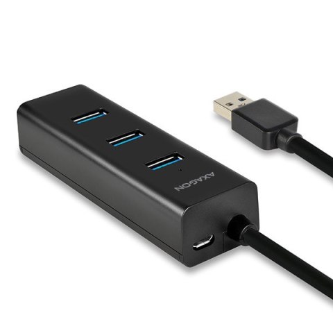 HUE-S2B Hub 4-portowy USB 3.2 Gen 1 charging hub, 30cm kabel, microUSB dodatkowe zasilanie HUE-S2B Hub 4-portowy USB 3.2 Gen 1 charging hub, 30cm kabel, microUSB dodatkowe zasilanie