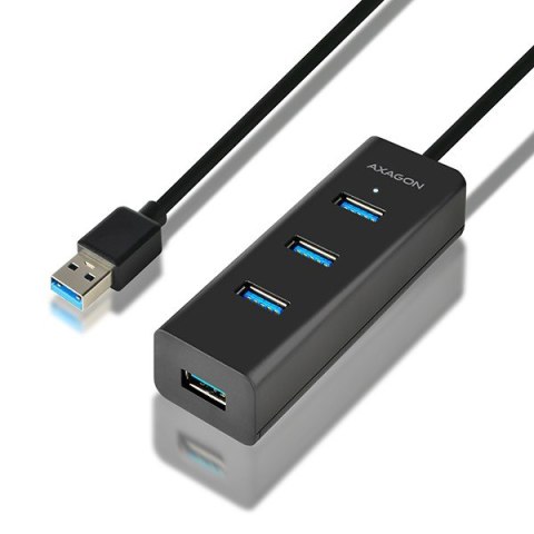 HUE-S2BL Hub 4-portowy USB 3.2 Gen 1 charging hub, 1.2m kabel, microUSB dodatkowe zasilanie HUE-S2BL Hub 4-portowy USB 3.2 Gen 1 charging hub, 1.2m kabel, microUSB dodatkowe zasilanie