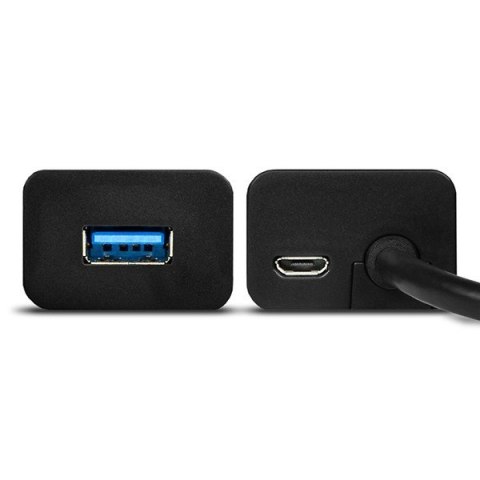 HUE-S2BL Hub 4-portowy USB 3.2 Gen 1 charging hub, 1.2m kabel, microUSB dodatkowe zasilanie HUE-S2BL Hub 4-portowy USB 3.2 Gen 1 charging hub, 1.2m kabel, microUSB dodatkowe zasilanie
