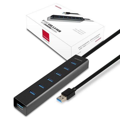 HUE-SA7BP Hub 7-portowy USB 3.2 GEN 1 aluminum charging hub, AC adapter HUE-SA7BP Hub 7-portowy USB 3.2 GEN 1 aluminum charging hub, AC adapter