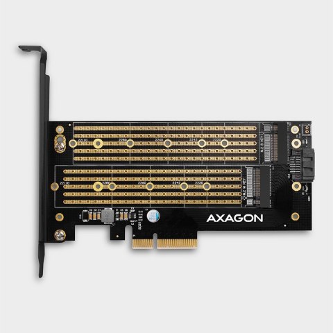 PCEM2-D Adapter wewnętrzny PCIe x4, 1x M.2 NVMe M-key + 1x SATA B-key slot, SP & LP PCEM2-D Adapter wewnętrzny PCIe x4, 1x M.2 NVMe M-key + 1x SATA B-key slot, SP & LP