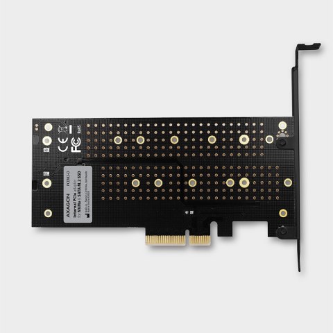 PCEM2-D Adapter wewnętrzny PCIe x4, 1x M.2 NVMe M-key + 1x SATA B-key slot, SP & LP PCEM2-D Adapter wewnętrzny PCIe x4, 1x M.2 NVMe M-key + 1x SATA B-key slot, SP & LP