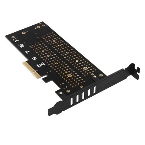 PCEM2-DC Adapter wewnętrzny PCIe x4, 1x M.2 NVMe M-key + 1x SATA B-key slot, chłodnica, SP & LP + radiator PCEM2-DC Adapter wewnętrzny PCIe x4, 1x M.2 NVMe M-key + 1x SATA B-key slot, chłodnica, SP & LP + radiator
