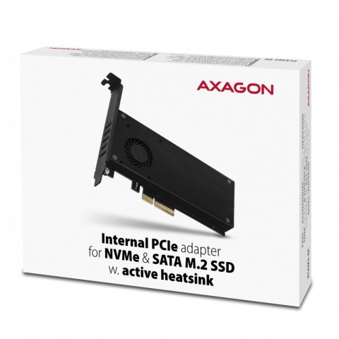 PCEM2-DC Adapter wewnętrzny PCIe x4, 1x M.2 NVMe M-key + 1x SATA B-key slot, chłodnica, SP & LP + radiator PCEM2-DC Adapter wewnętrzny PCIe x4, 1x M.2 NVMe M-key + 1x SATA B-key slot, chłodnica, SP & LP + radiator