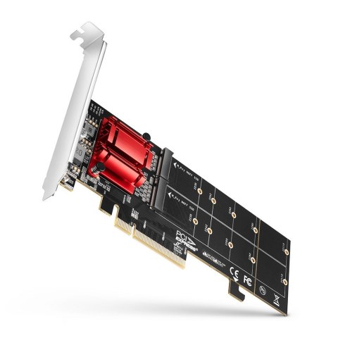PCEM2-ND Kontroler PCIe x 8, 2x slot M.2 NVMe M-key RAID wsparcie dla płyt bez bifurkacji, w zestawie, SP & LP PCEM2-ND Kontroler PCIe x 8, 2x slot M.2 NVMe M-key RAID wsparcie dla płyt bez bifurkacji, w zestawie, SP & LP