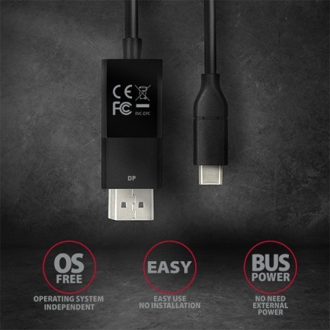 RVC-DPC Konwerter/kabel USB-C -> DisplayPort 1,8m, 4K/60HZ RVC-DPC Konwerter/kabel USB-C -> DisplayPort 1,8m, 4K/60HZ