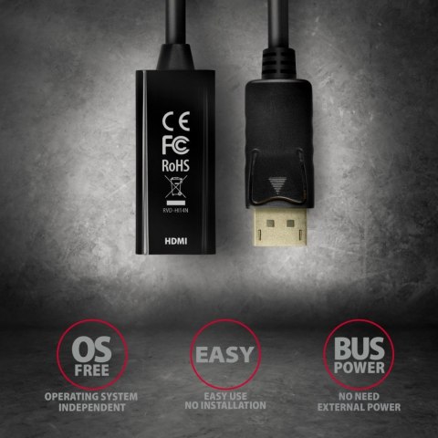 RVD-HI14N Adapter aktywny Displayport -> HDMI 1,4, 4K/30HZ RVD-HI14N Adapter aktywny Displayport -> HDMI 1,4, 4K/30HZ