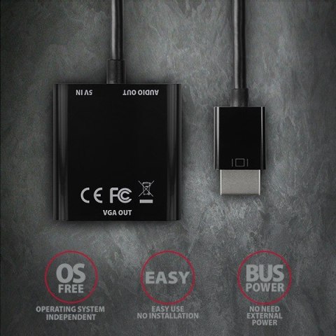 RVH-VGAN Adapter aktywny HDMI -> VGA FullHD, wyjście audio, micro USB złącze zasilania RVH-VGAN Adapter aktywny HDMI -> VGA FullHD, wyjście audio, micro USB złącze zasilania