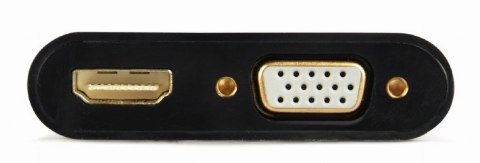 Konwerter sygnału VGA do HDMI + VGA czarny, 15 cm Konwerter sygnału VGA do HDMI + VGA czarny, 15 cm