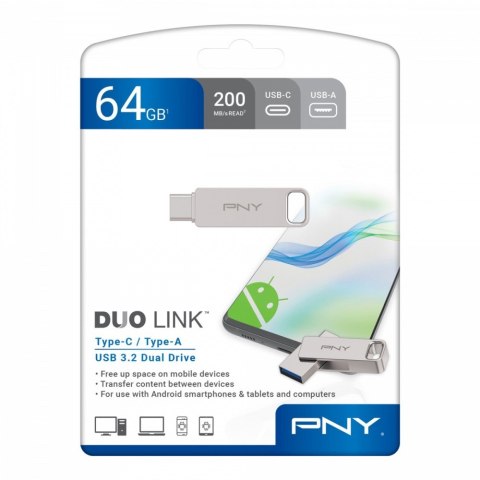 Pendrive 64GB USB 3.2 Duo-Link P-FDI64GDULINKTYC-GE Pendrive 64GB USB 3.2 Duo-Link P-FDI64GDULINKTYC-GE