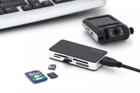 Czytnik kart 5-portowy USB 3.0 SuperSpeed, All-in-one, Czarno-srebrny Czytnik kart 5-portowy USB 3.0 SuperSpeed, All-in-one, Czarno-srebrny