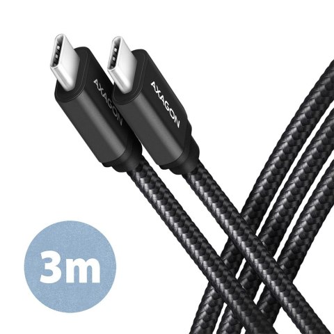 BUCM3-CM30AB Kabel USB-C - USB-C, 3.0m, PD 60W, 3A, ALU, oplot, czarny BUCM3-CM30AB Kabel USB-C - USB-C, 3.0m, PD 60W, 3A, ALU, oplot, czarny
