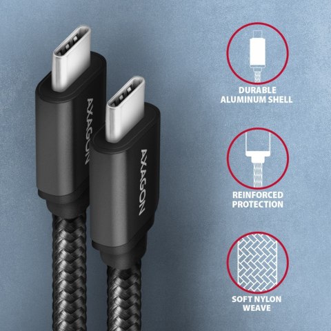 BUCM3-CM30AB Kabel USB-C - USB-C, 3.0m, PD 60W, 3A, ALU, oplot, czarny BUCM3-CM30AB Kabel USB-C - USB-C, 3.0m, PD 60W, 3A, ALU, oplot, czarny