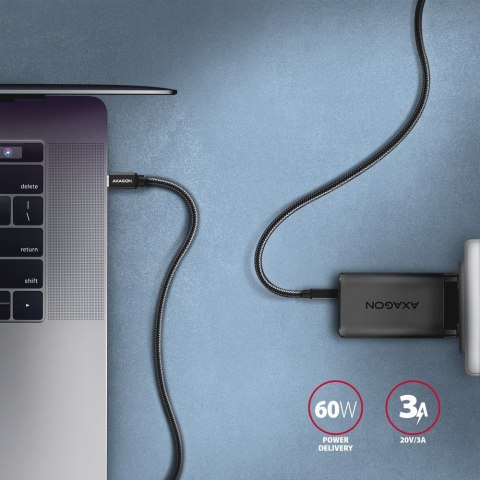 BUCM3-CM30AB Kabel USB-C - USB-C, 3.0m, PD 60W, 3A, ALU, oplot, czarny BUCM3-CM30AB Kabel USB-C - USB-C, 3.0m, PD 60W, 3A, ALU, oplot, czarny