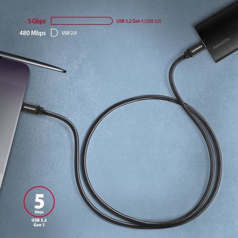 BUCM3-CM30AB Kabel USB-C - USB-C, 3.0m, PD 60W, 3A, ALU, oplot, czarny BUCM3-CM30AB Kabel USB-C - USB-C, 3.0m, PD 60W, 3A, ALU, oplot, czarny