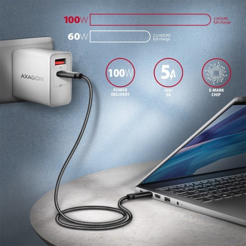 BUCM432-CM10AB Kabel USB-C - USB-C, USB4 Gen 3x2 1m, PD 100W, 8K HD, ALU, oplot Czarny BUCM432-CM10AB Kabel USB-C - USB-C, USB4 Gen 3x2 1m, PD 100W, 8K HD, ALU, oplot Czarny