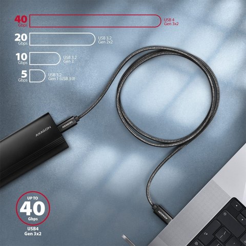 BUCM432-CM10AB Kabel USB-C - USB-C, USB4 Gen 3x2 1m, PD 100W, 8K HD, ALU, oplot Czarny BUCM432-CM10AB Kabel USB-C - USB-C, USB4 Gen 3x2 1m, PD 100W, 8K HD, ALU, oplot Czarny