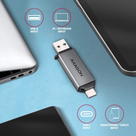 CRE-DAC Czytnik kart zewnętrzny USB3.2 Gen 1 Type-C + Type-A SD/microSD CRE-DAC Czytnik kart zewnętrzny USB3.2 Gen 1 Type-C + Type-A SD/microSD