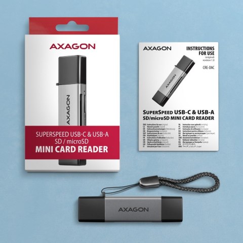 CRE-DAC Czytnik kart zewnętrzny USB3.2 Gen 1 Type-C + Type-A SD/microSD CRE-DAC Czytnik kart zewnętrzny USB3.2 Gen 1 Type-C + Type-A SD/microSD