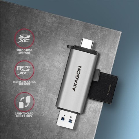 CRE-SAC Czytnik kart zewnętrzny USB3.2 Gen 1 Type-C + Type-A SD/microSD CRE-SAC Czytnik kart zewnętrzny USB3.2 Gen 1 Type-C + Type-A SD/microSD