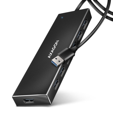 HUE-F7A Hub 7-portowy USB 3.2 Gen 1 ALU FLAT, micro USB, 1m USB-A kabel HUE-F7A Hub 7-portowy USB 3.2 Gen 1 ALU FLAT, micro USB, 1m USB-A kabel