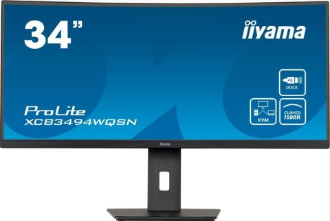 Monitor 34 cale XCB3494WQSN-B5 VA,UWQHD,1500R,USB-cDock,KVM,HAS(150mm) Monitor 34 cale XCB3494WQSN-B5 VA,UWQHD,1500R,USB-cDock,KVM,HAS(150mm)