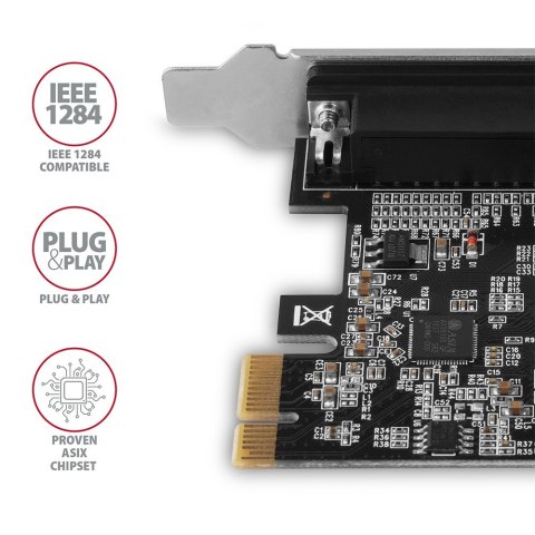 PCEA-P1N Kontroler PCIe 1x port równoległy LPT, w zestawie SP & LP PCEA-P1N Kontroler PCIe 1x port równoległy LPT, w zestawie SP & LP