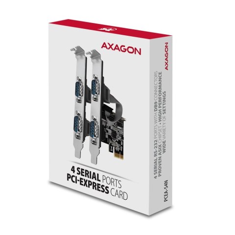 PCEA-S4N Kontroler PCIe 4x port szeregowy RS232 250 kbps, w zestawie SP & LP PCEA-S4N Kontroler PCIe 4x port szeregowy RS232 250 kbps, w zestawie SP & LP