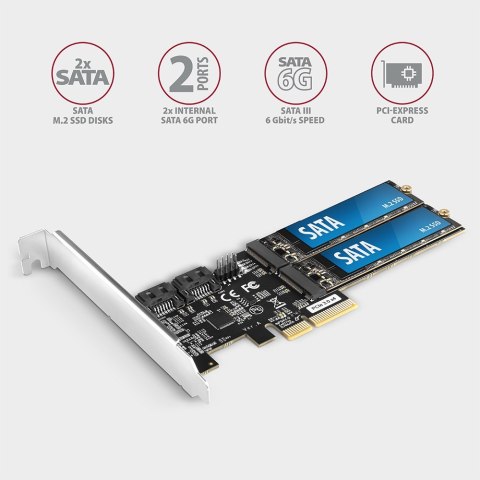PCES-SA4M2 Kontroler PCIe 2x wewnętrzny port SATA 6G + 2x wewnętrzny port M.2 B-key SATA, SP & LP PCES-SA4M2 Kontroler PCIe 2x wewnętrzny port SATA 6G + 2x wewnętrzny port M.2 B-key SATA, SP & LP