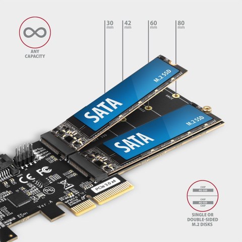 PCES-SA4M2 Kontroler PCIe 2x wewnętrzny port SATA 6G + 2x wewnętrzny port M.2 B-key SATA, SP & LP PCES-SA4M2 Kontroler PCIe 2x wewnętrzny port SATA 6G + 2x wewnętrzny port M.2 B-key SATA, SP & LP