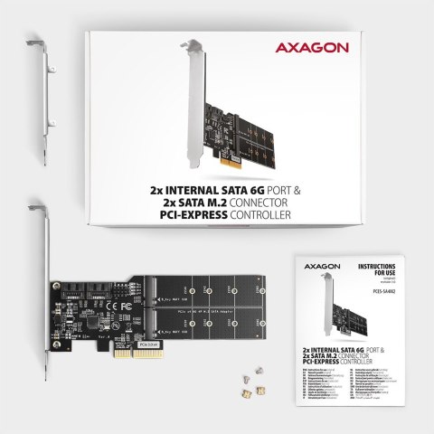 PCES-SA4M2 Kontroler PCIe 2x wewnętrzny port SATA 6G + 2x wewnętrzny port M.2 B-key SATA, SP & LP PCES-SA4M2 Kontroler PCIe 2x wewnętrzny port SATA 6G + 2x wewnętrzny port M.2 B-key SATA, SP & LP