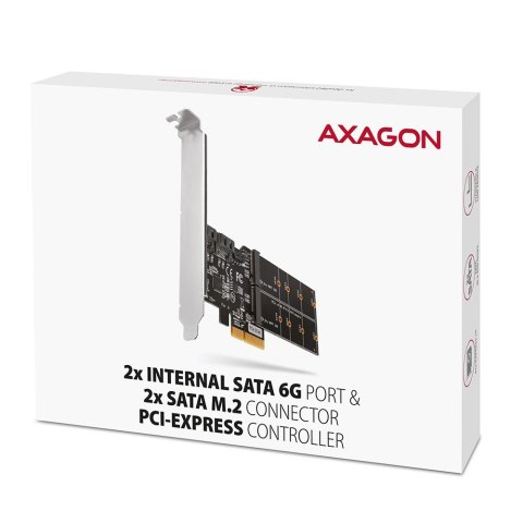 PCES-SA4M2 Kontroler PCIe 2x wewnętrzny port SATA 6G + 2x wewnętrzny port M.2 B-key SATA, SP & LP PCES-SA4M2 Kontroler PCIe 2x wewnętrzny port SATA 6G + 2x wewnętrzny port M.2 B-key SATA, SP & LP