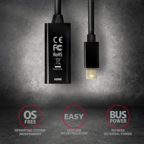RVDM-HI14N Adapter aktywny Mini DP > HDMI 1.4, 4K/30Hz RVDM-HI14N Adapter aktywny Mini DP > HDMI 1.4, 4K/30Hz