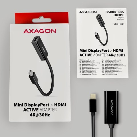 RVDM-HI14N Adapter aktywny Mini DP > HDMI 1.4, 4K/30Hz RVDM-HI14N Adapter aktywny Mini DP > HDMI 1.4, 4K/30Hz