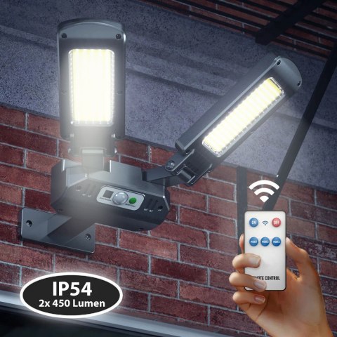 Solarna lampa uliczna LED z czujnikiem i pilotem MCE447 Solarna lampa uliczna LED z czujnikiem i pilotem MCE447